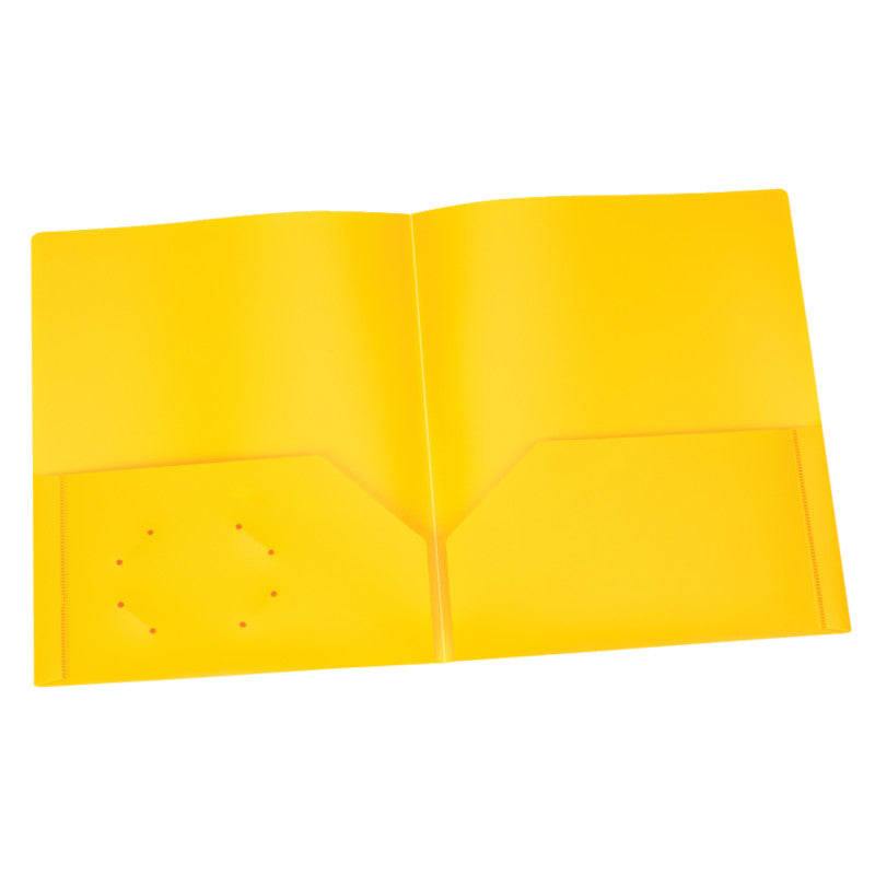 OXFORD - Poly Two Pocket Portfolio, Yellow, Pack of 25