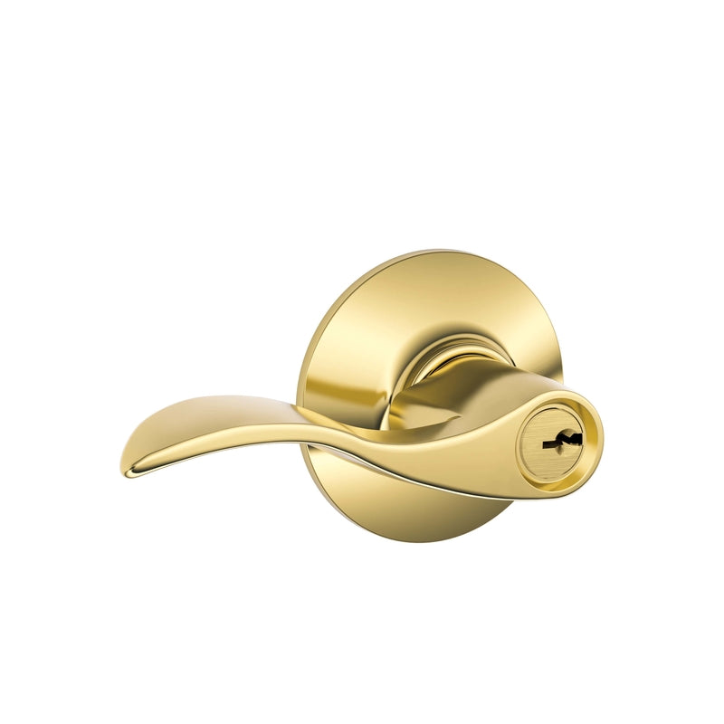 SCHLAGE - Schlage Accent Bright Brass Entry Lockset 1-3/4 in. [F51VACC505]