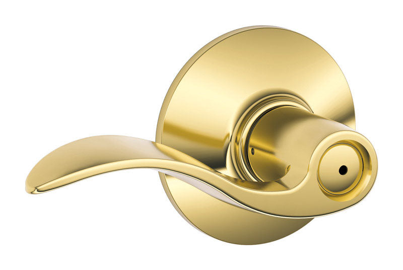 SCHLAGE - Schlage Accent Bright Brass Privacy Lockset 1-3/4 in. [F40VACC605]