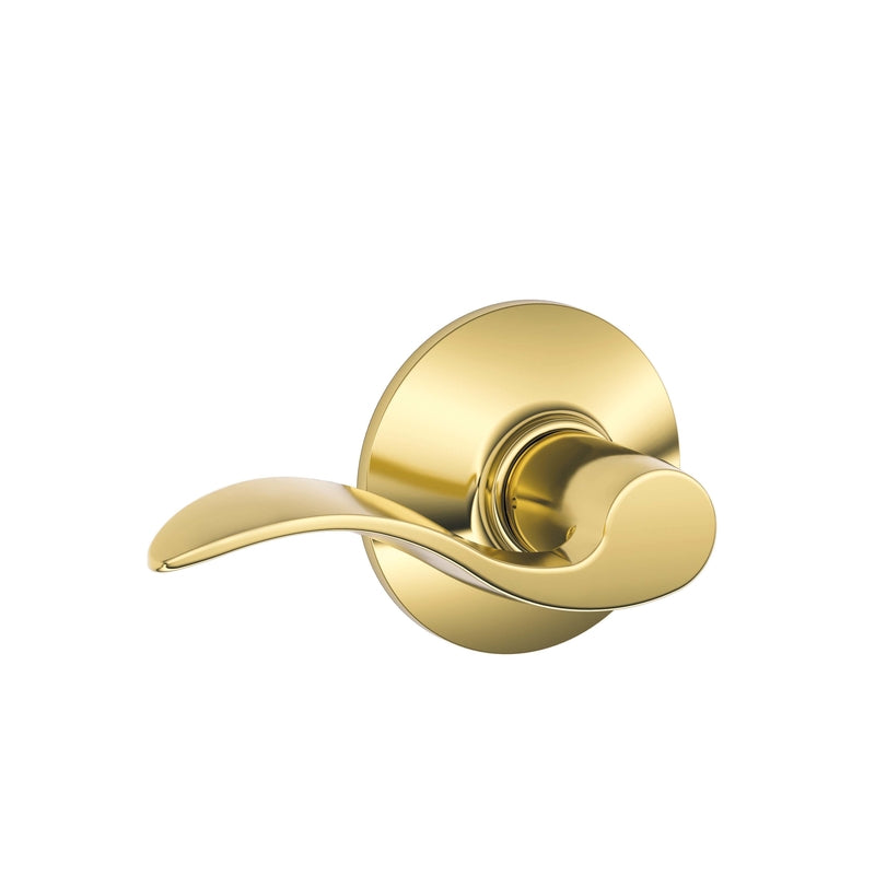 SCHLAGE - Schlage Accent Bright Brass Passage Lockset 1-3/4 in.