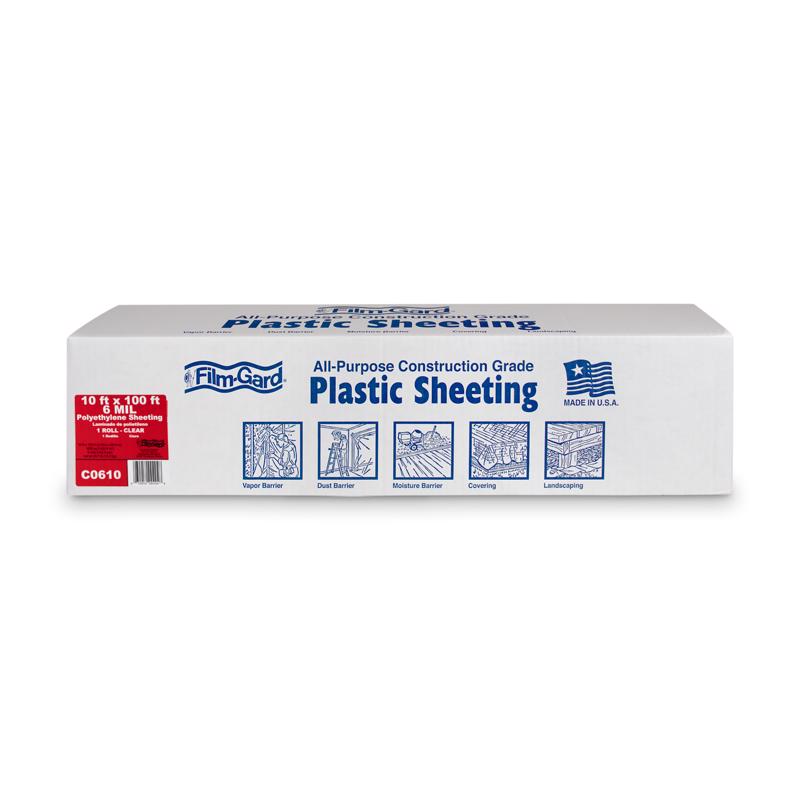 FILM-GARD - Film-Gard Plastic Sheeting 6 mil X 10 ft. W X 100 ft. L Polyethylene Clear 1 pk