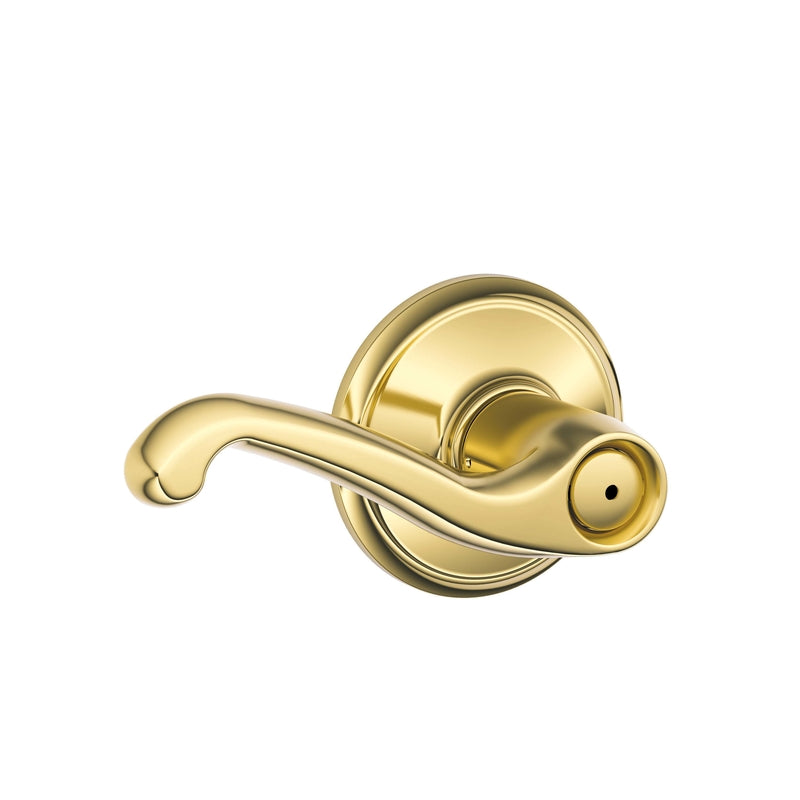 SCHLAGE - Schlage Flair Bright Brass Privacy Lockset 1-3/4 in.