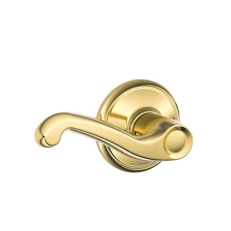 SCHLAGE - Schlage Flair Bright Brass Passage Lockset 1-3/4 in.