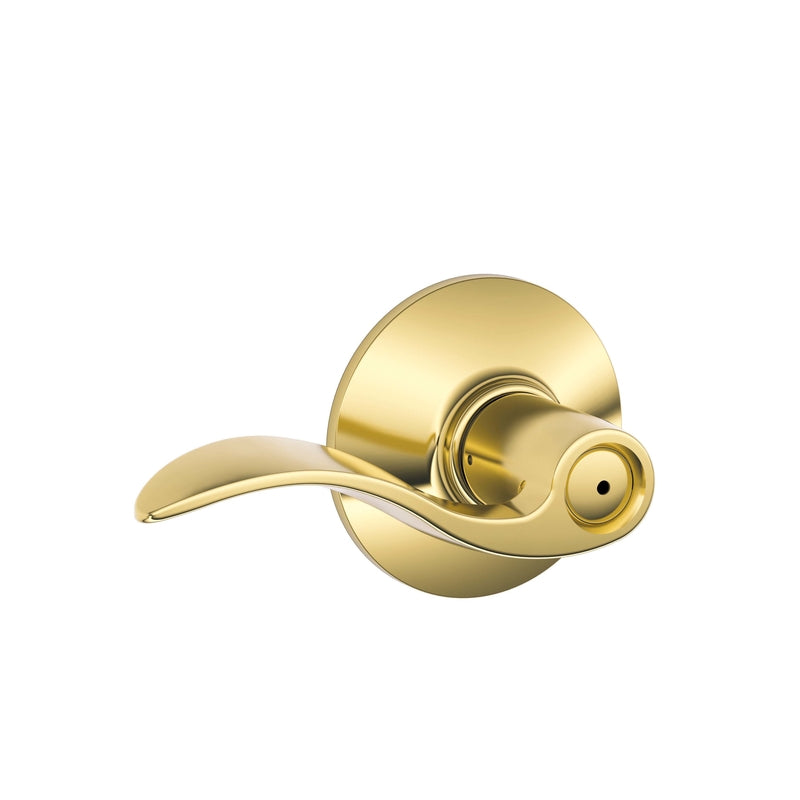 SCHLAGE - Schlage Accent Bright Brass Privacy Lockset 1-3/4 in. [F40ACC605]