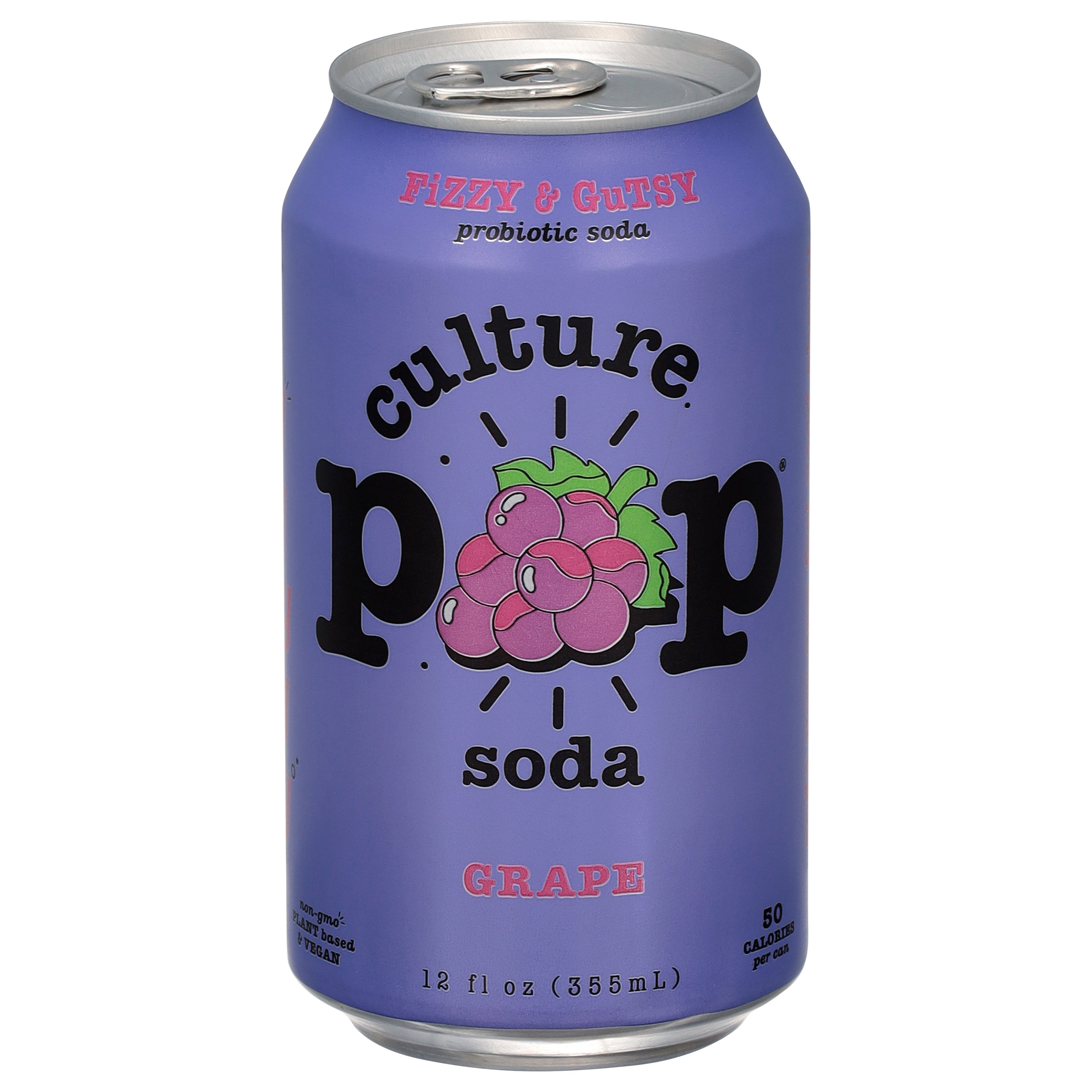 Culture Pop Grape Probiotic Soda 12 fl oz - Case of 12