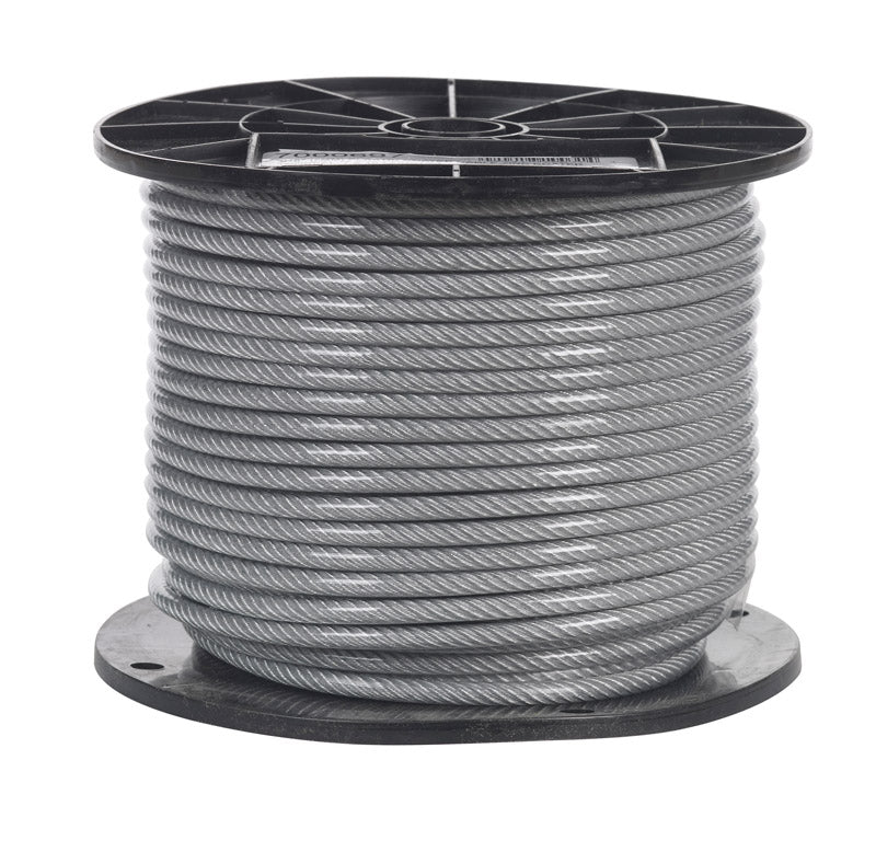 CAMPBELL CHAIN - Campbell Clear Vinyl Galvanized Steel 3/16 in. D X 250 ft. L Aircraft Cable