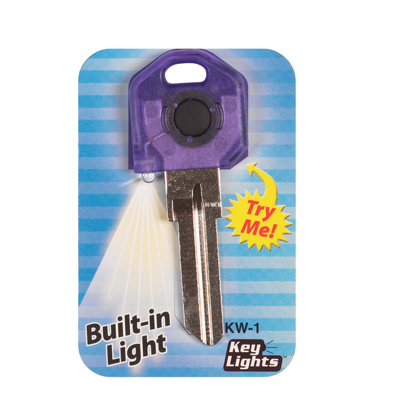 GIANT CONCEPTS LLC - Giant Concepts LLC Keylights House Key Blank w/Flashlight Single For Kwikset KW1/Weiser WR3 and WR5 - Case of 10 [KW1PUR]