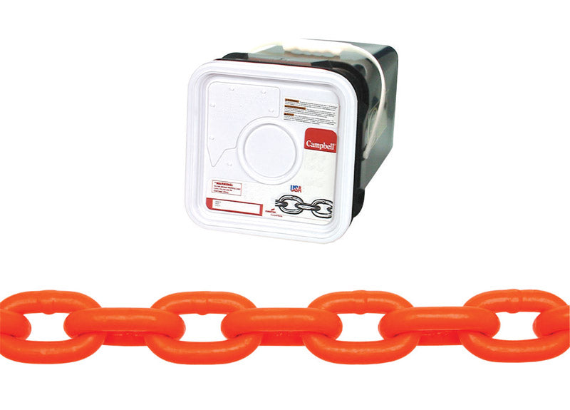 CAMPBELL - Campbell 5/16 in. Oval Link Carbon Steel High Test High Visibility Chain 5/16 in. D X 60 ft. L