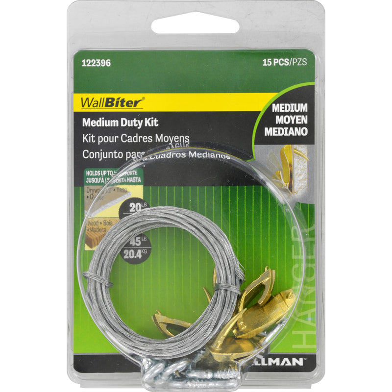 HILLMAN - Hillman WallBiter Brass-Plated Medium Duty Picture Hook Kit 45 lb 1 pk