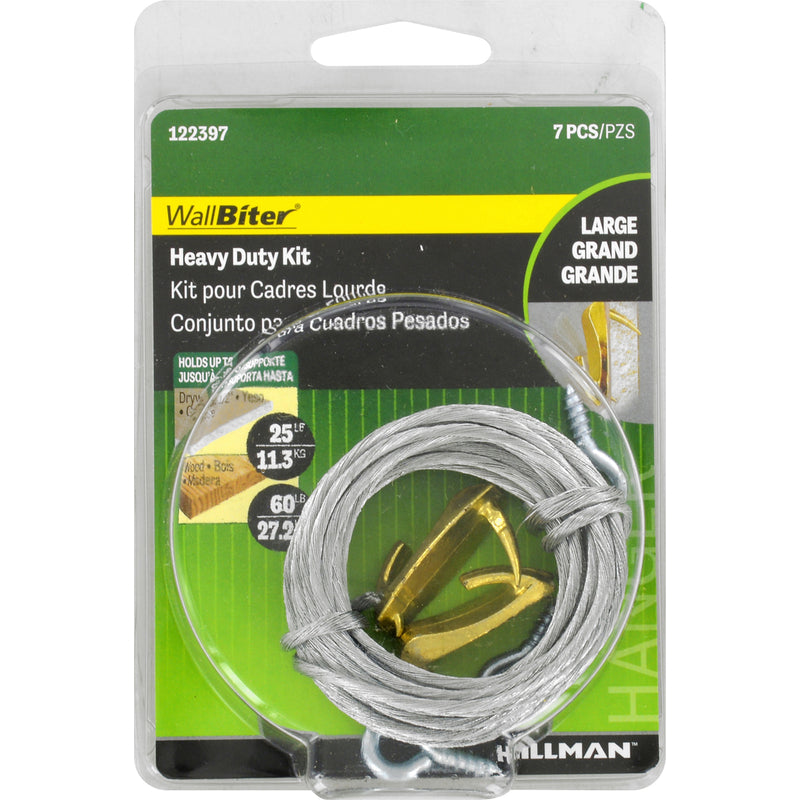 HILLMAN - Hillman WallBiter Brass-Plated Heavy Duty Picture Hook Kit 60 lb 1 pk