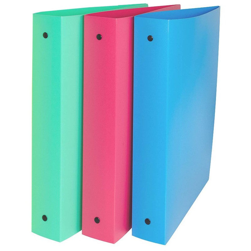 C-LINE - 3-Ring Binder, 1.5" Capacity, Assorted Tropic Tones, Pack of 3