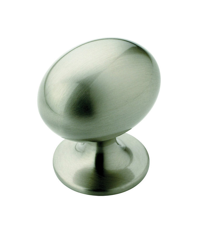 AMEROCK - Amerock Allison Oval Cabinet Knob 1-3/8 in. D 1-3/8 in. Satin Nickel 1 pk