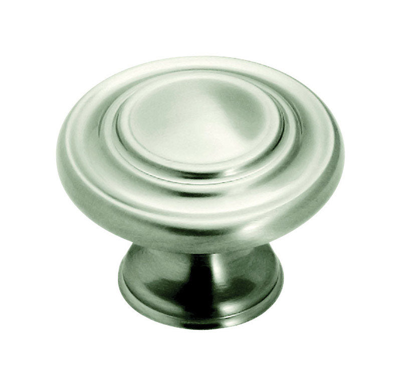 AMEROCK - Amerock Inspirations Round Cabinet Knob 1-5/16 in. D 1 in. Satin Nickel 1 pk