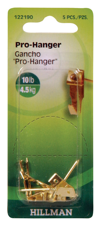 HILLMAN - Hillman AnchorWire Brass-Plated Gold Professional Picture Hanger 10 lb 5 pk - Case of 10