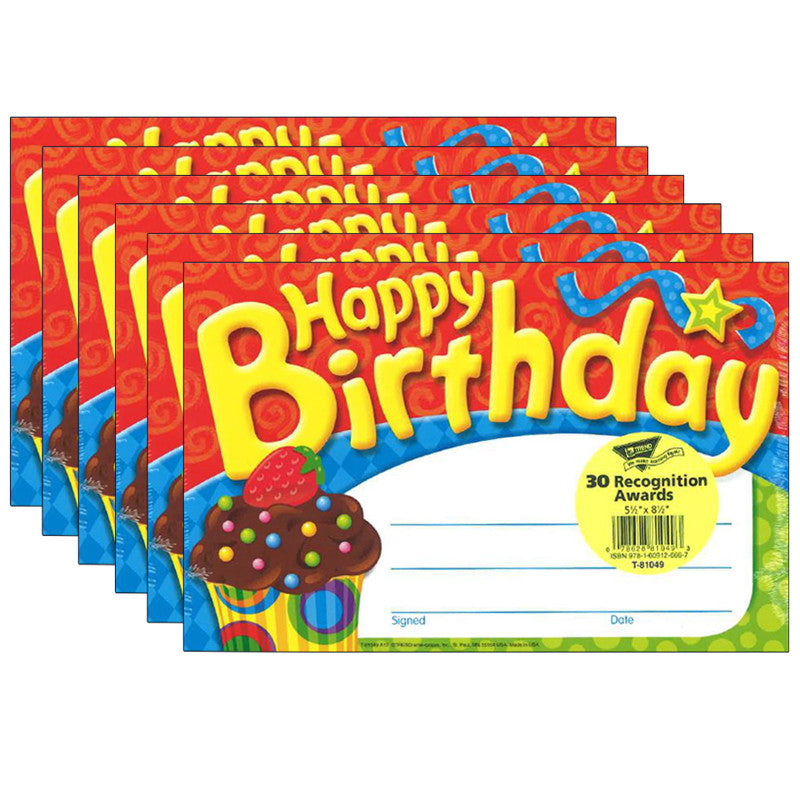 TREND - Happy Birthday The Bake Shop™ Recognition Awards, 30 Per Pack, 6 Packs