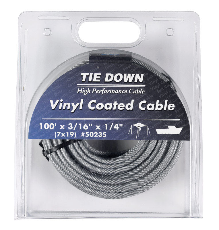 TIE DOWN ENGINEERING - Tie Down Engineering Vinyl Coated Galvanized Steel 3/16 in. D X 100 ft. L Aircraft Cable