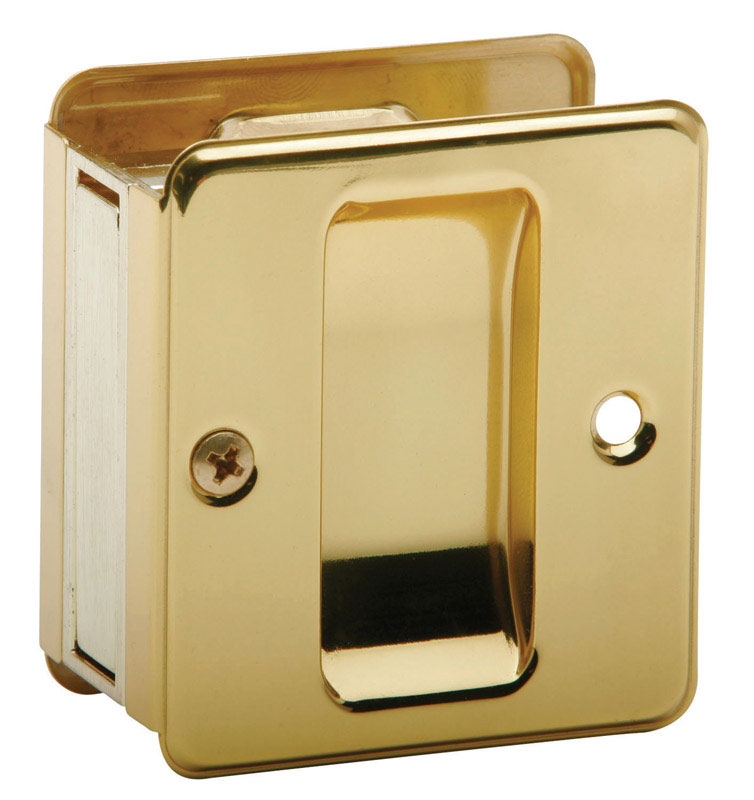 SCHLAGE - Schlage Bright Brass Gold Pocket Door Pull 1 pc