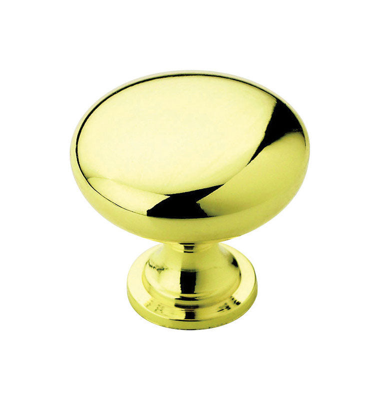 AMEROCK - Amerock Allison Round Cabinet Knob 1-1/4 in. D 1-1/8 in. Polished Brass 1 pk