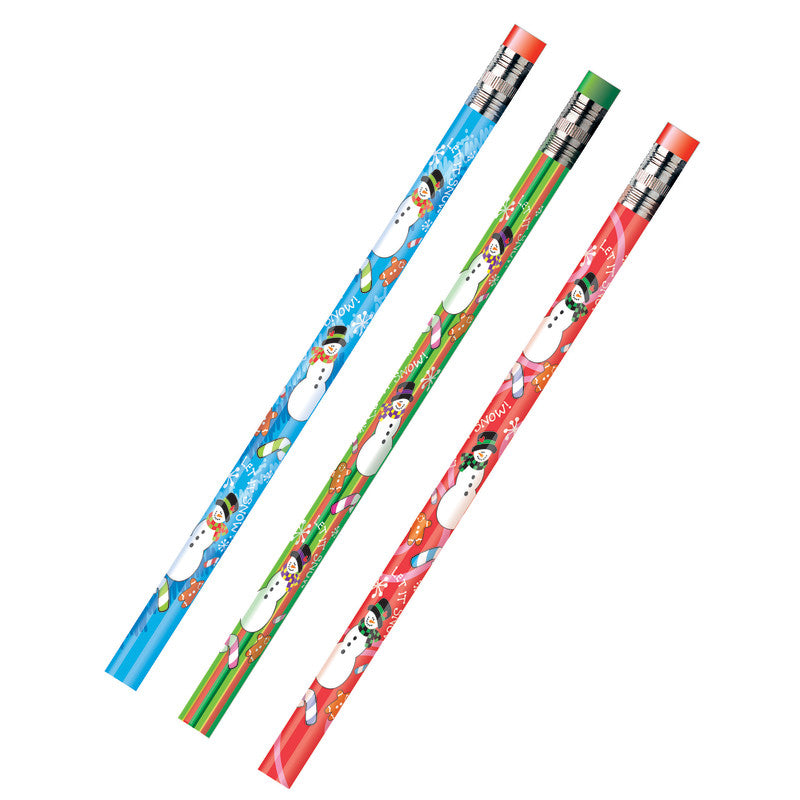 MOON PRODUCTS - Decorated Pencils, Assorted Holiday Snowmen, 12 Per Pack, 12 Packs