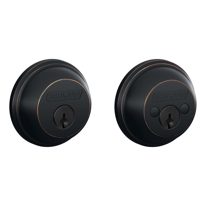 SCHLAGE - Schlage Aged Bronze Zinc Double Cylinder Deadbolt