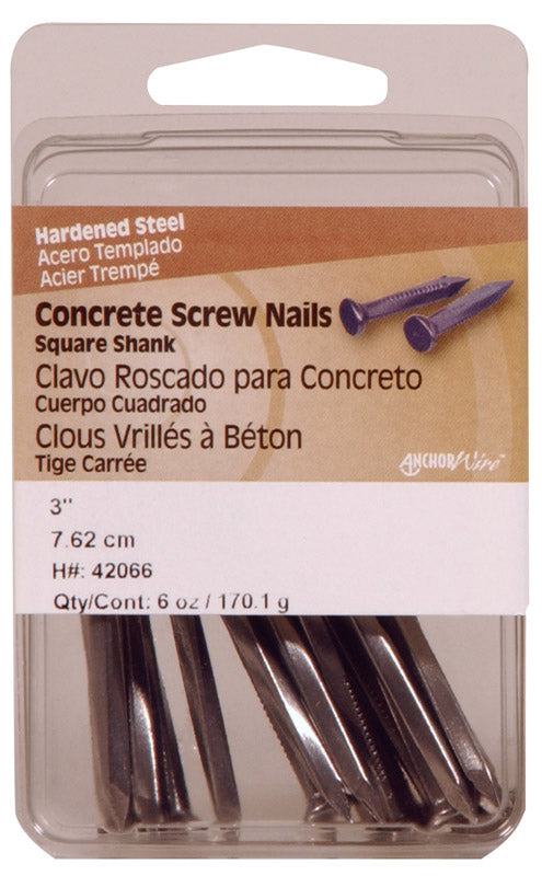 HILLMAN - Hillman 3 in. Concrete Hardened Steel Screw Nail Flat Head 6 oz - Case of 5