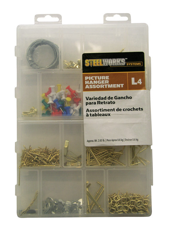 HILLMAN - Hillman STEELWORKS L4 Brass-Plated Assorted Picture Hanging Set 10 lb 1 pk