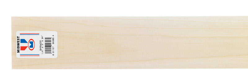 MIDWEST PRODUCTS - Midwest Products 1/4 in. X 3 in. W X 2 ft. L Basswood Sheet #2/BTR Premium Grade - Case of 5