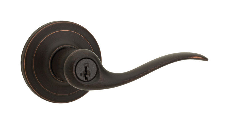 KWIKSET - Kwikset SmartKey Tustin Venetian Bronze Entry Lockset KW1 1-3/4 in.