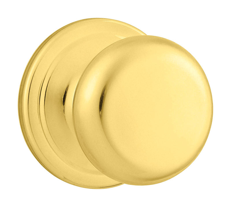 KWIKSET - Kwikset Juno Polished Brass Passage Lockset 1-3/4 in.