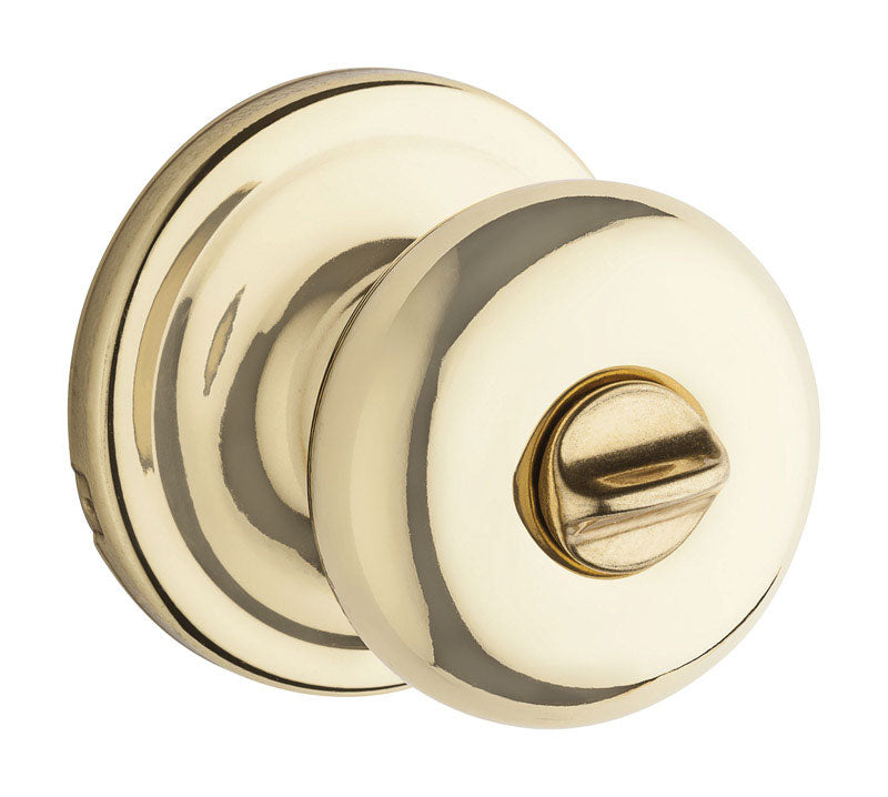 KWIKSET - Kwikset Juno Polished Brass Privacy Lockset 1.75 in.