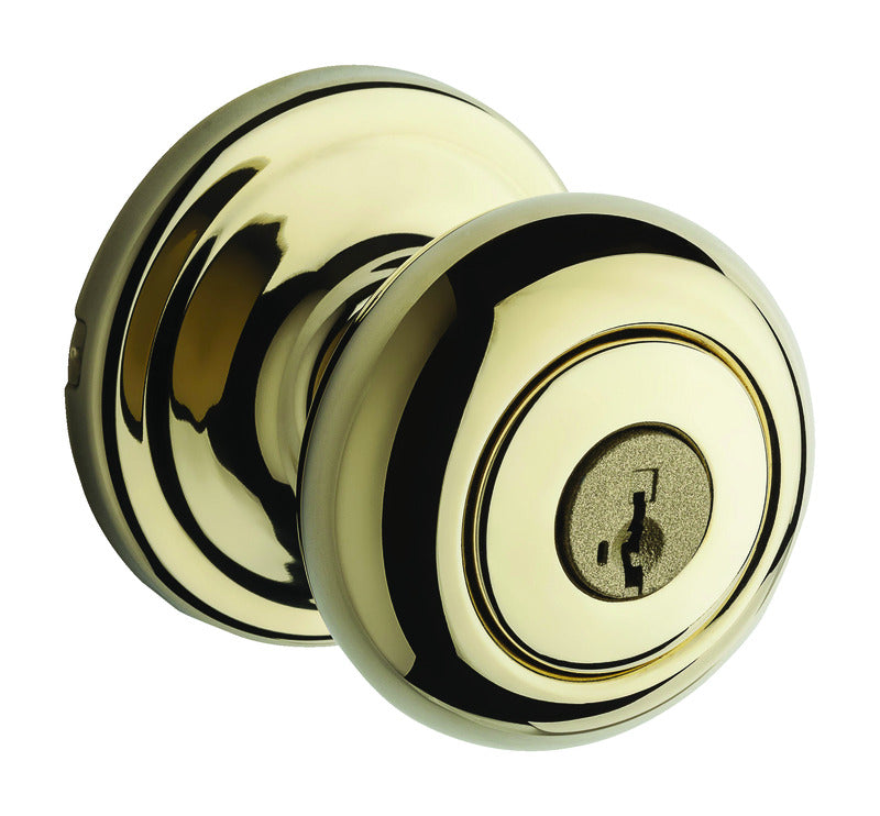 KWIKSET - Kwikset SmartKey Juno Polished Brass Entry Lockset KW1 1-3/4 in.