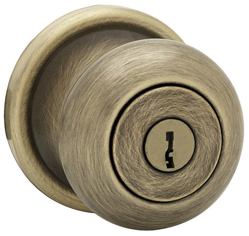 KWIKSET - Kwikset SmartKey Juno Antique Brass Entry Lockset KW1 1-3/4 in.