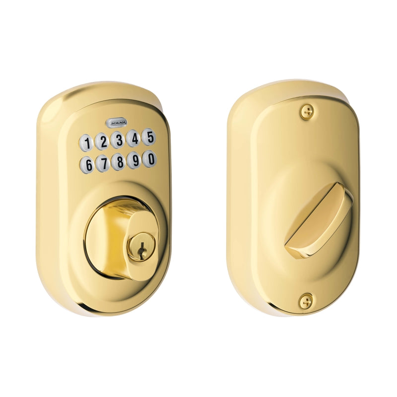 SCHLAGE - Schlage Bright Brass Steel Electronic Deadbolt