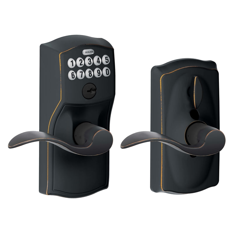 SCHLAGE - Schlage Aged Bronze Steel Electronic Keypad Entry Lock