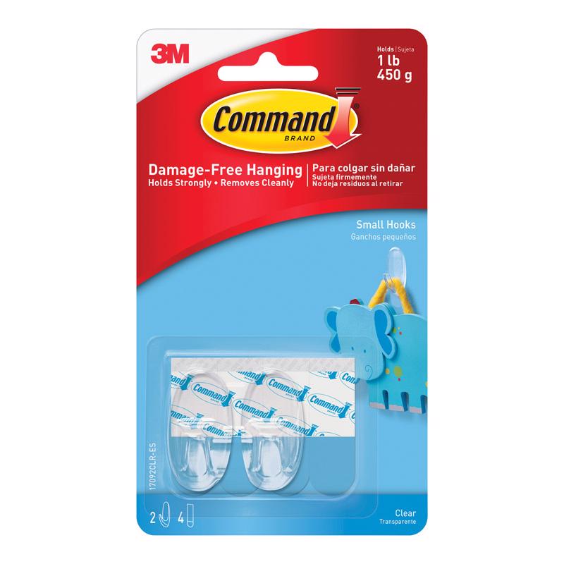 3M - 3M Command Small Plastic Hook 2.375 in. L 1 pk - Case of 6