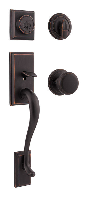 KWIKSET - Kwikset SmartKey Hawthorne/Juno Venetian Bronze Entry Handleset KW1 1-3/4 in.