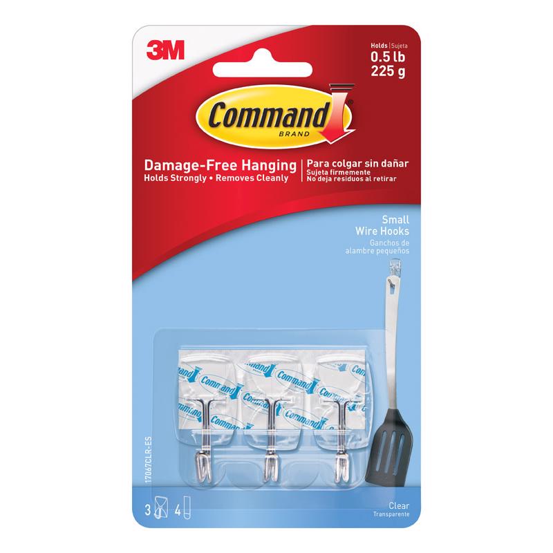 COMMAND - 3M Command Small Plastic Wire Hooks 1.62 in. L 1 pk