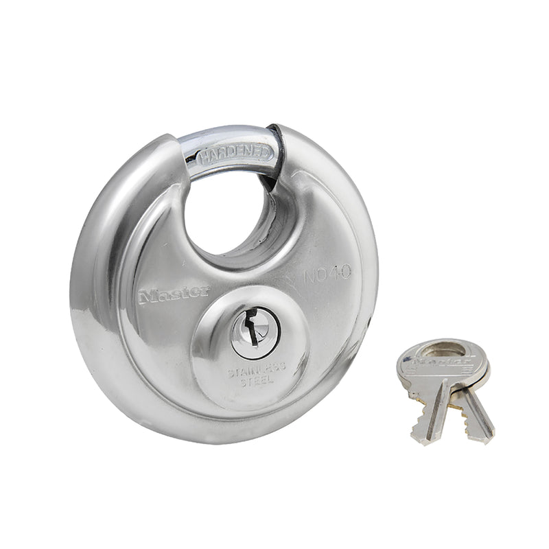 MASTERLOCK - Master Lock 2-3/4 in. H X 2-3/4 in. W Stainless Steel 4-Pin Cylinder Disk Padlock