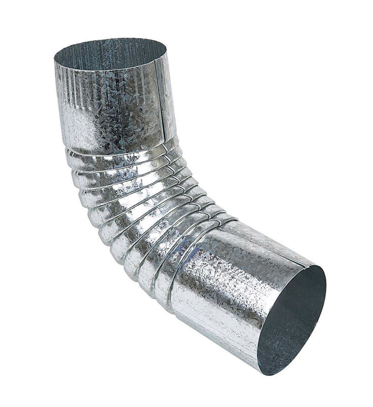 AMERIMAX - Amerimax 9 in. H X 3 in. W X 3 in. L Metallic Galvanized Steel Half Round Gutter Elbow