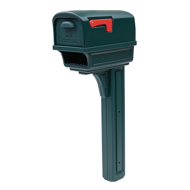 SOLAR GROUP - Gibraltar Mailboxes Gentry Classic Plastic Post Mount Green Mailbox