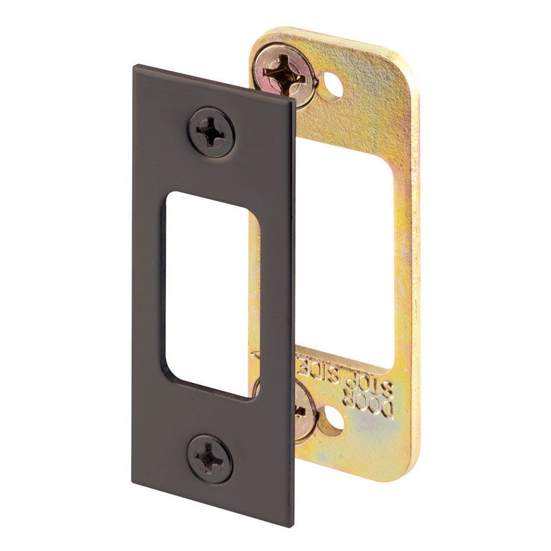 PRIME-LINE - Prime-Line 2.75 in. H X 1.125 in. L Bronze Brown Steel Latch Strike Plate