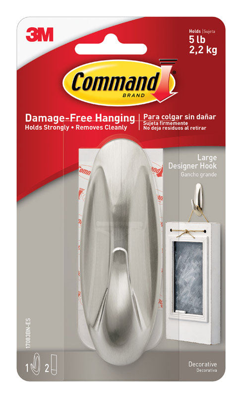 COMMAND - 3M Command Large Metal Designer Hooks 4.125 in. L 1 pk