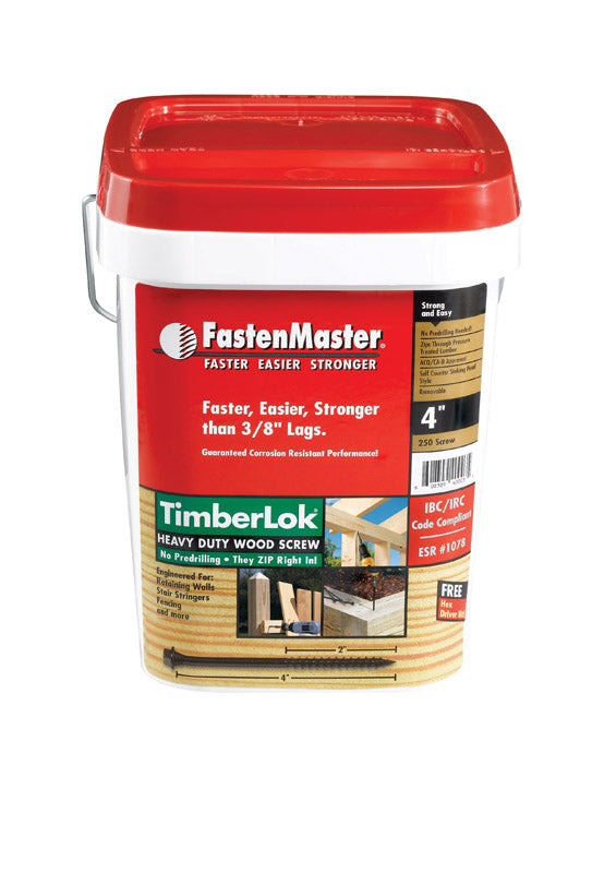 FASTENMASTER - FastenMaster TimberLok No. 10 X 4 in. L Hex Epoxy Wood Screws 250 pk