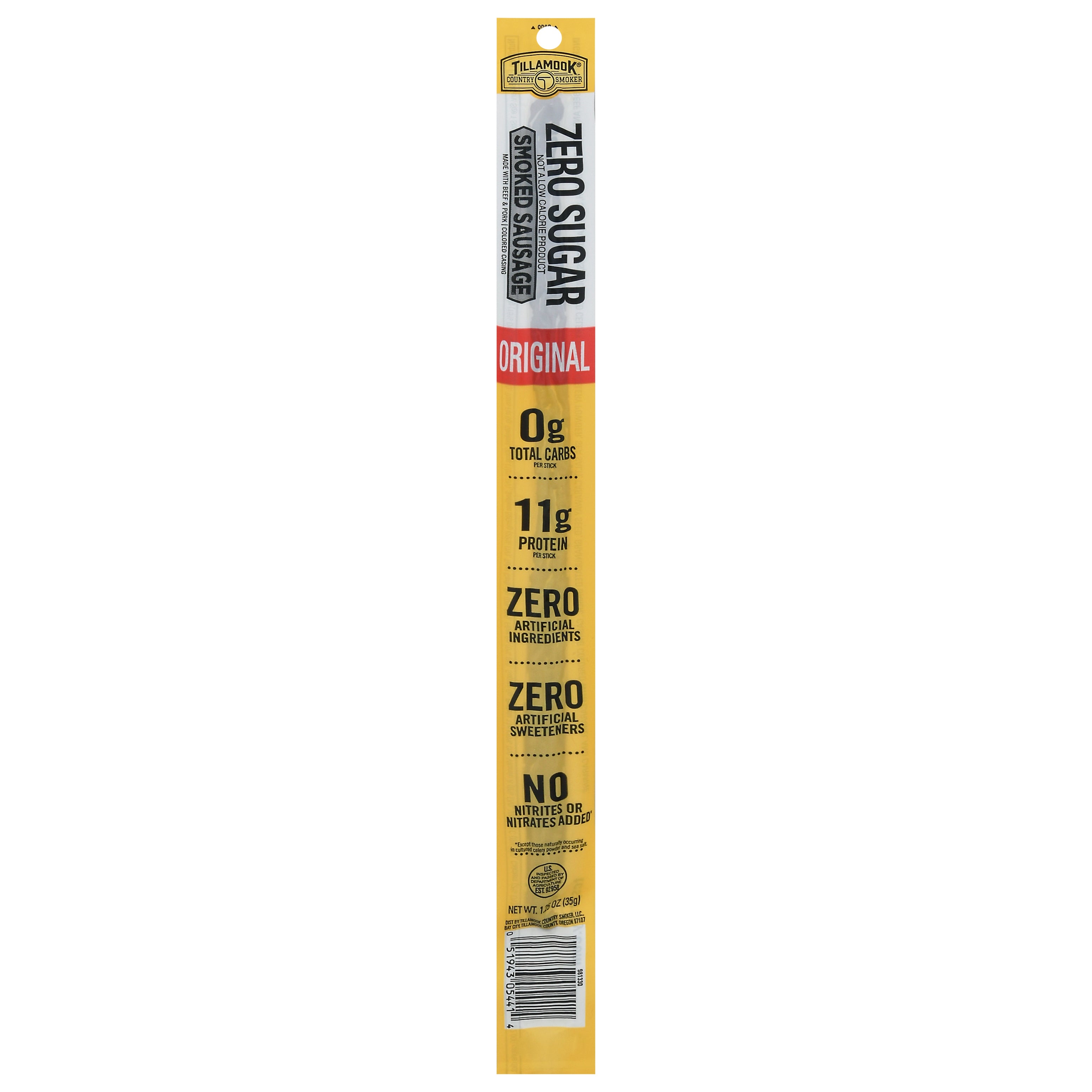 Tillamook Zero Sugar Original Sausage 1.25 oz - Case of 48