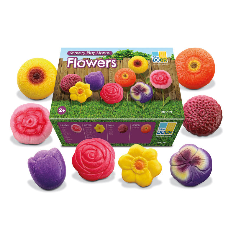 YELLOW DOOR - Sensory Play Stones – Flowers, Set of 8