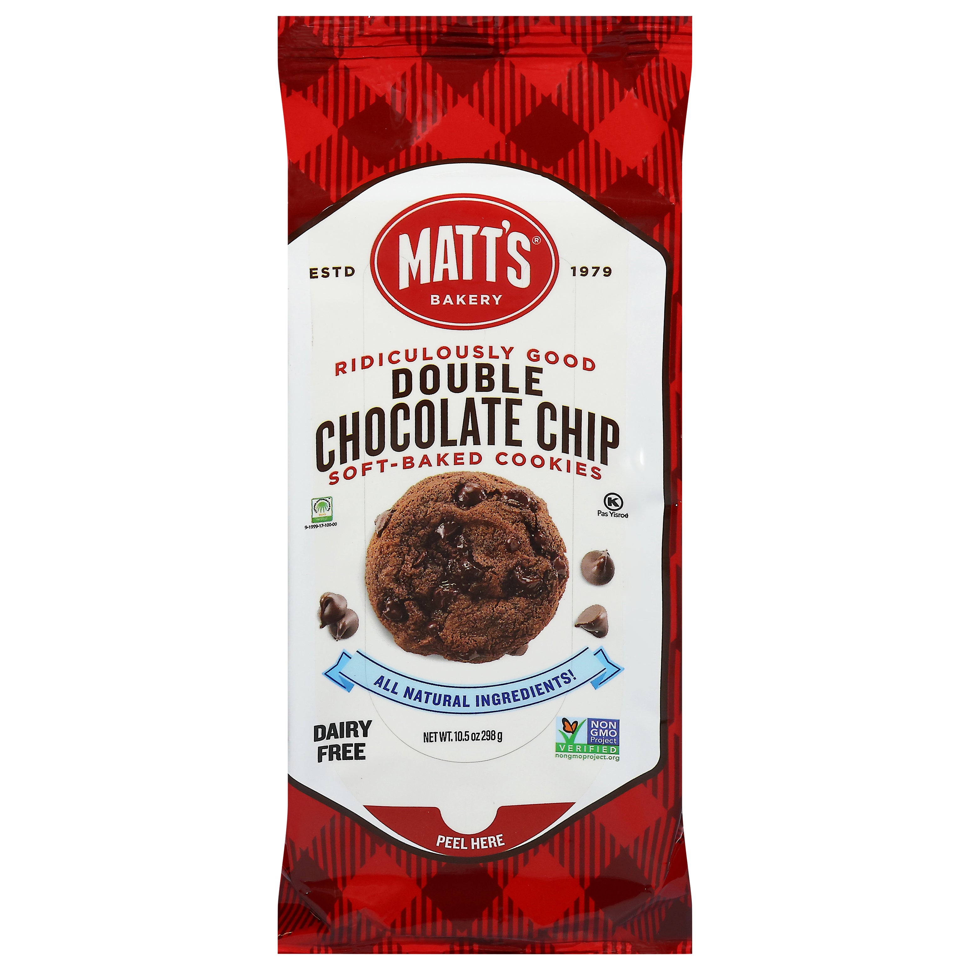 Matt's Bakery Soft-Baked Double Chocolate Chip Cookies 10.5 oz - Case of 6