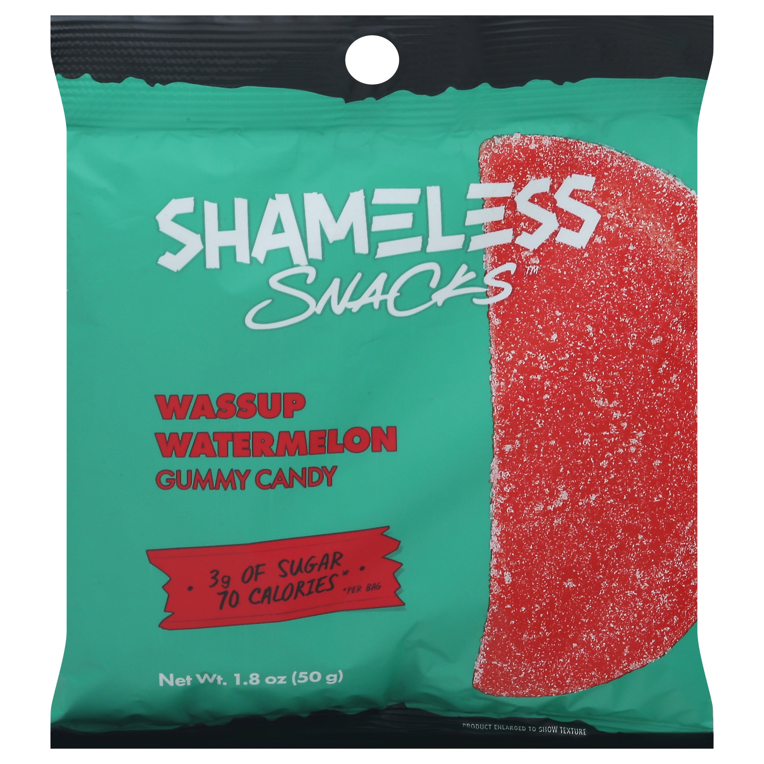 Shameless Snacks Wassup Watermelon Gummy Candy 1.8 oz - Case of 6