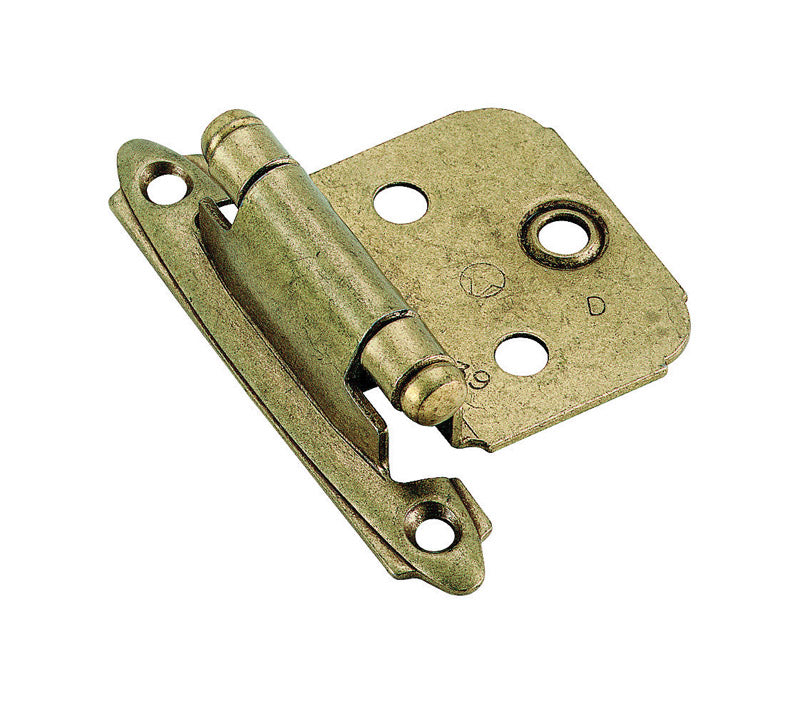 AMEROCK - Amerock 1-3/4 in. W X 2-3/4 in. L Burnished Brass Steel Self-Closing Hinge 2 pk