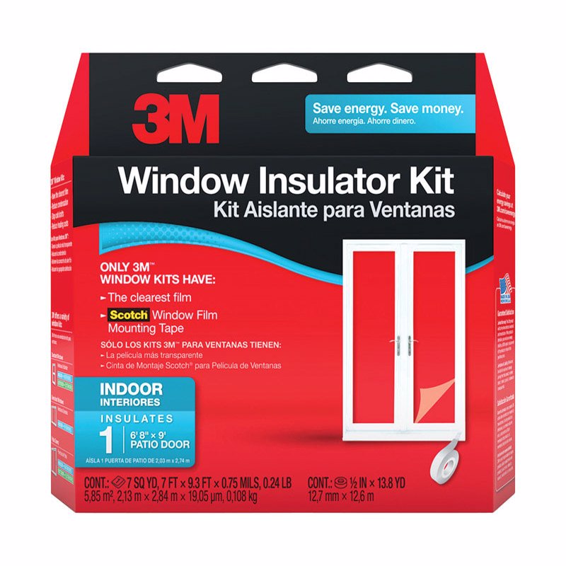 3M - 3M Clear Plastic Window Insulation Kit For Patio Door 9 ft. L X 0.75 in.