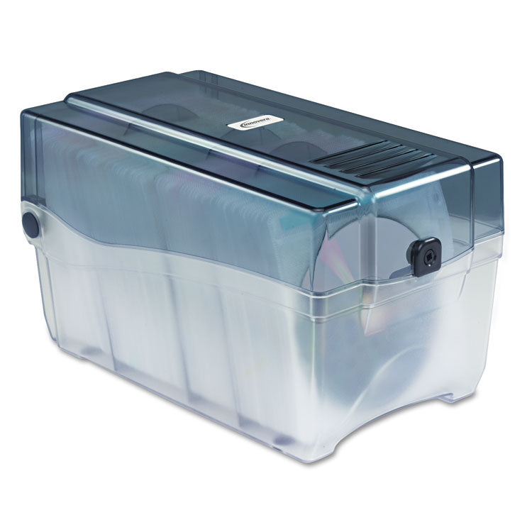 Innovera - CD/DVD Storage Case, Holds 150 Discs, Clear/Smoke